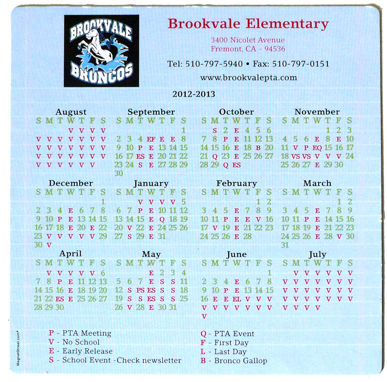 School Calendar Brookvale PTA